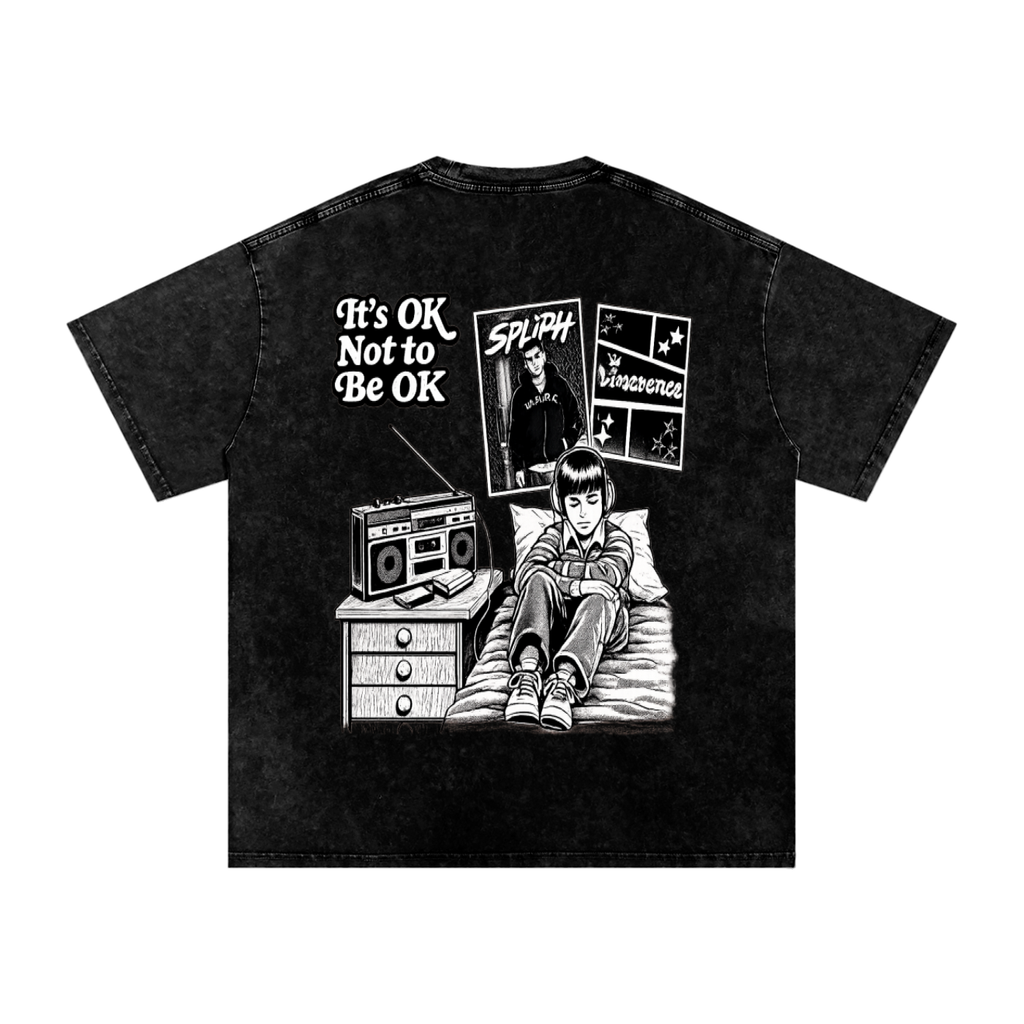 Snow Washed Oversized Cotton T-Shirt